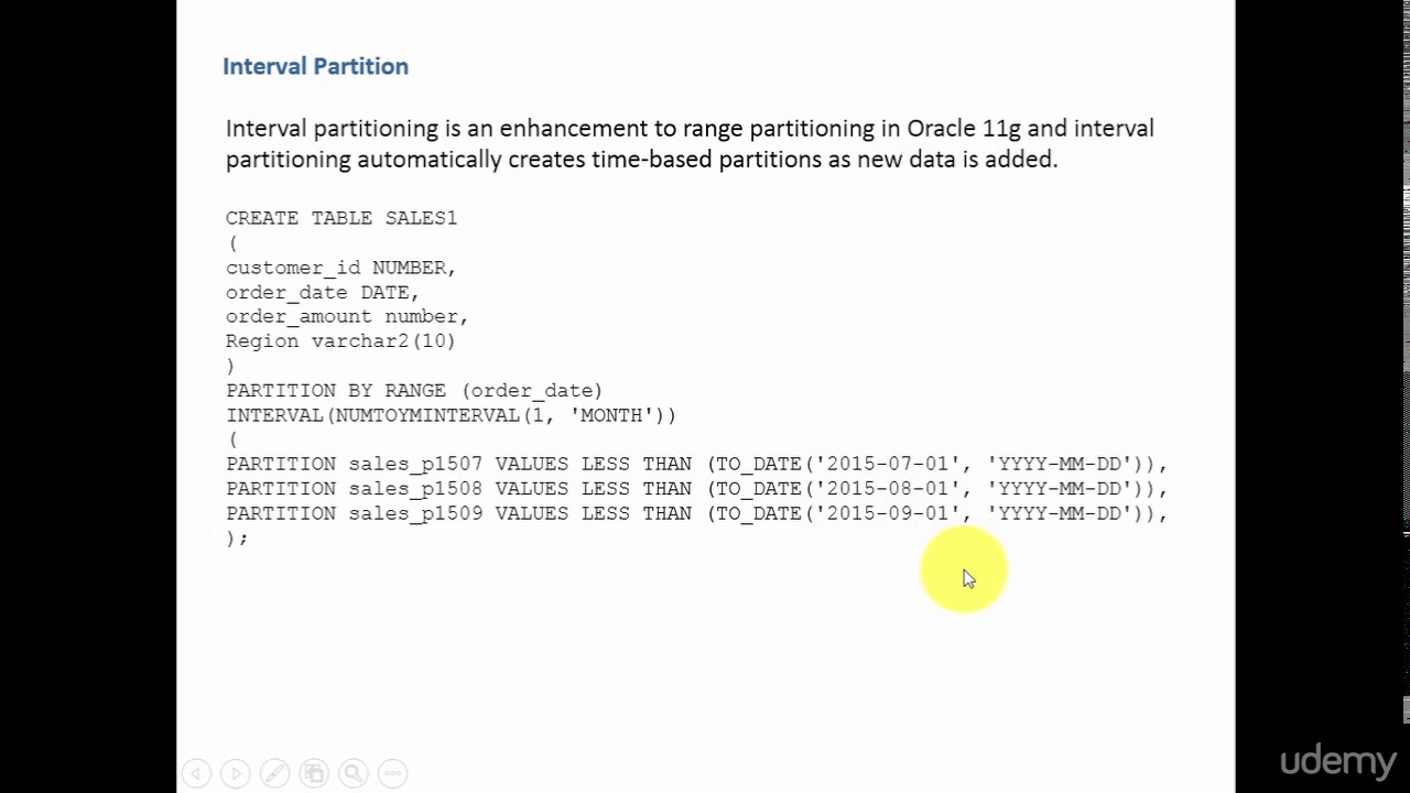 025 Interval Partition for automatic partition creation