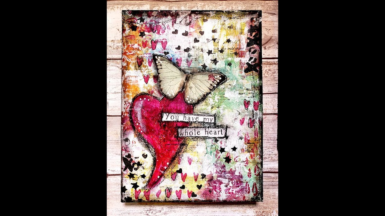 Golden high flow acrylics Valentines day mixed media art Sunday Inspiration