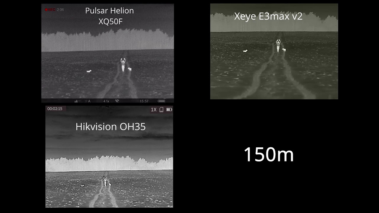 Hikvision OH35, Xeye E3Max v2, Pulsar Helion XQ50F
