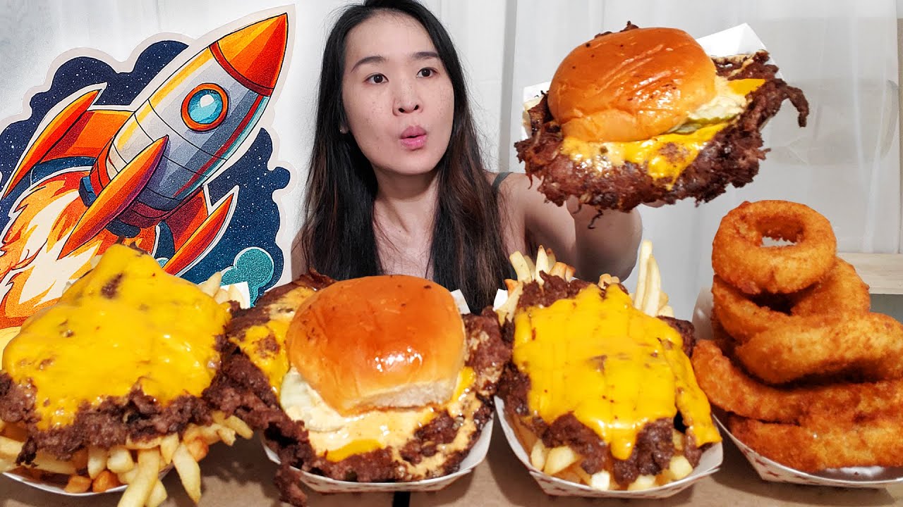 AMAZING New Smash Burger In LA! BURGER 3000 | Austrialian Wagyu Cheeseburgers | Mukbang ASMR Eating