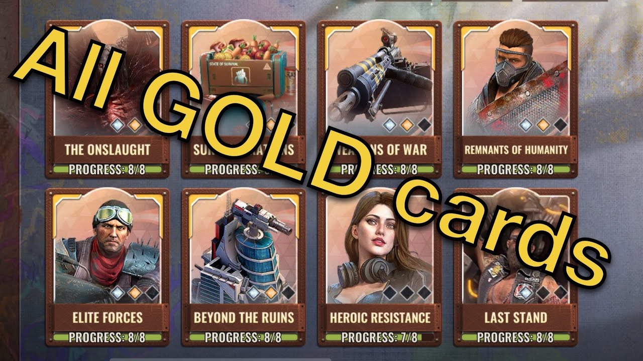 State of Survival (sos) - how to get all gold cards