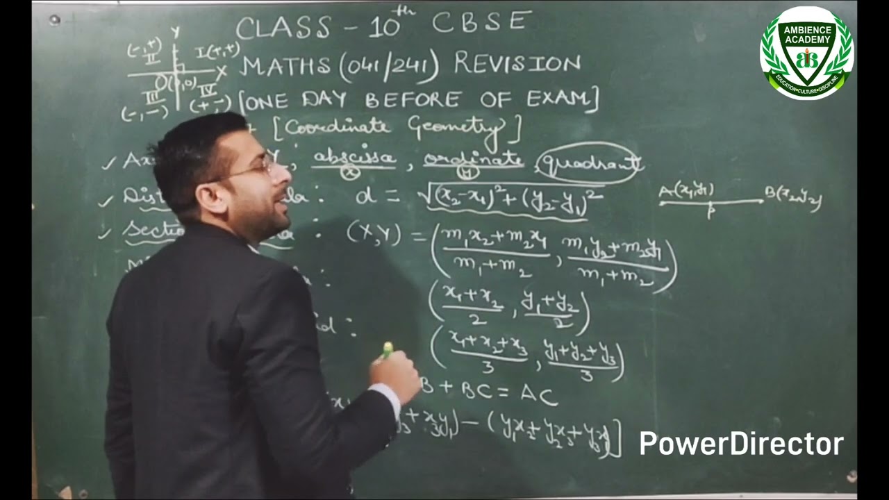 Class 10th CBSE Ch7 Coordinate Geometry revision 