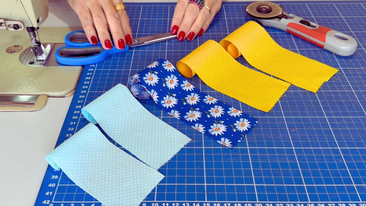 Só FAIXAS de Tecidos 🤩 PATCHWORK Rápido e FÁCIL de Costurar