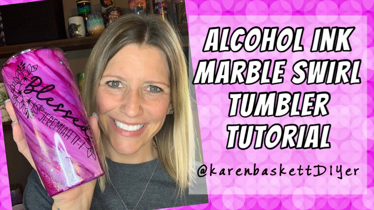 Alcohol Ink Marble Swirl Technique Tumbler Tutorial￼ | COME LEARN WITH ME | Crystalac