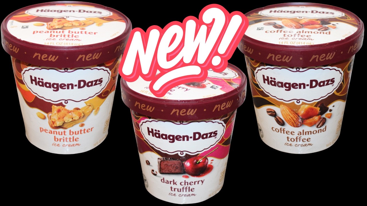 Häagen-Dazs Ice Cream: Peanut Butter Brittle, Dark Cherry Truffle & Coffee Almond Toffee Review