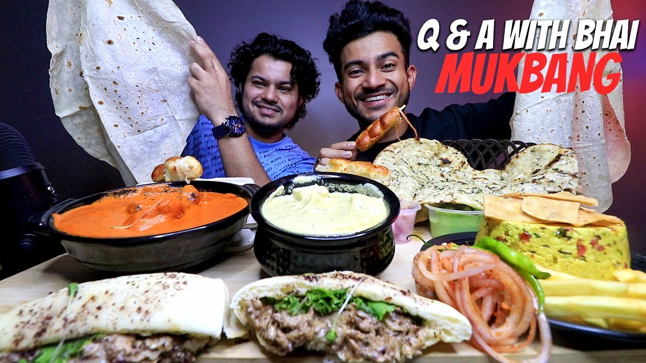 Eating our favorite restaurant's BUTTER CHICKEN, BUTTER NAAN, HABIBI SHAWARMA, PAO BHAJI etc MUKBANG
