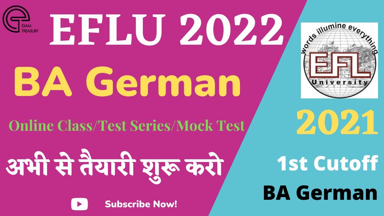 EFLU 2022 BA German | 2021 1st Cutoff List