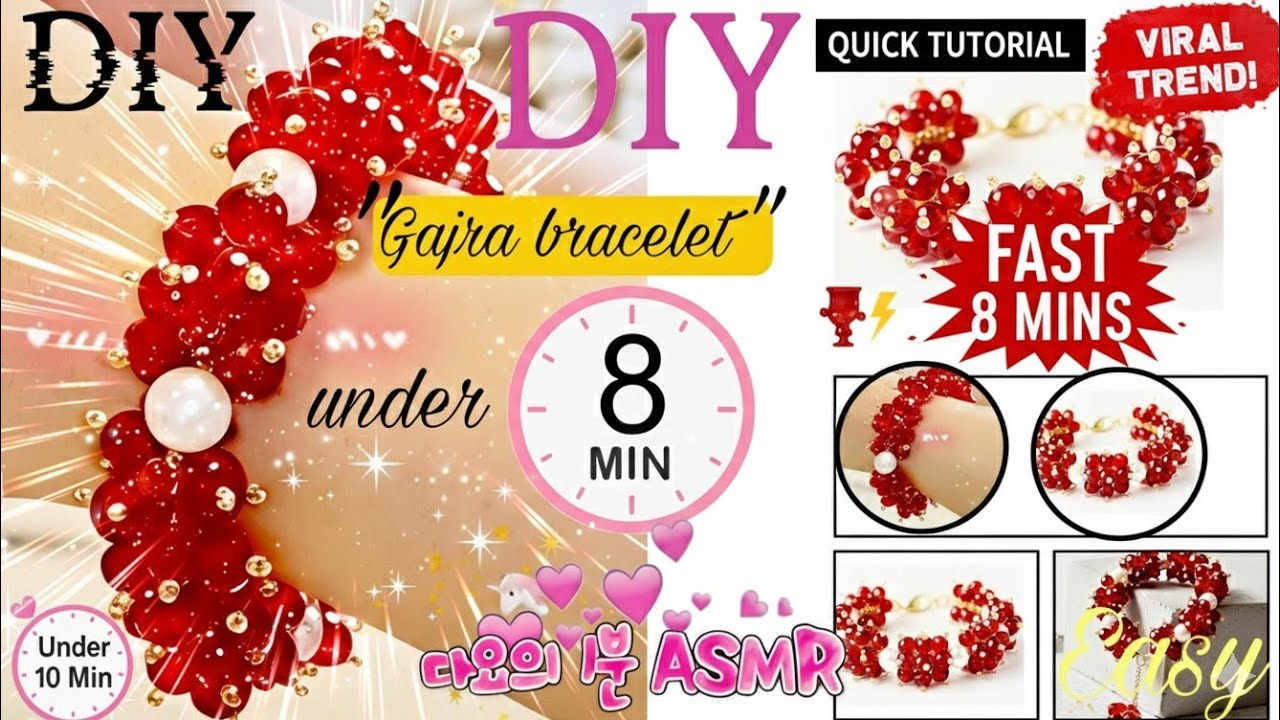 ❤️DIY Viral Gajra Bracelet ✨ Easy Handmade Bridal Jewelry (ASMR Tutorial)