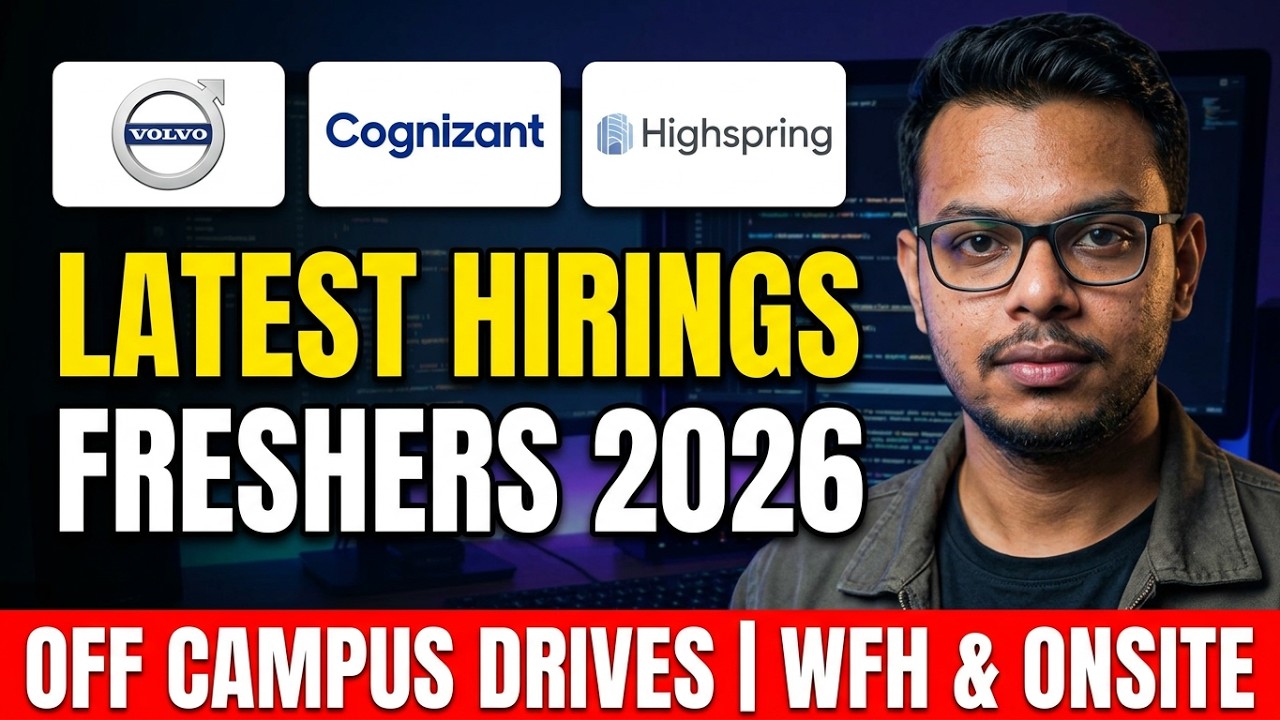 Latest Hirings | Volvo, Cognizant, Highspring | Off Campus Drives | 2026 Batch | Freshers Jobs