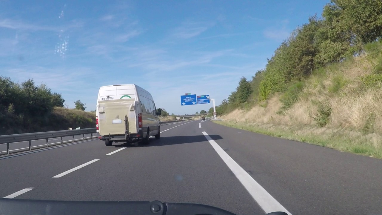 France by Autoroute - A71/A711 junction for Montlucon northbound