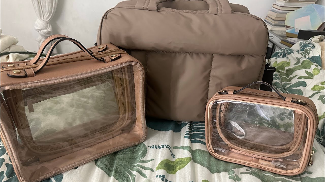 The best makeup bag! Calpak clear cosmetic case.