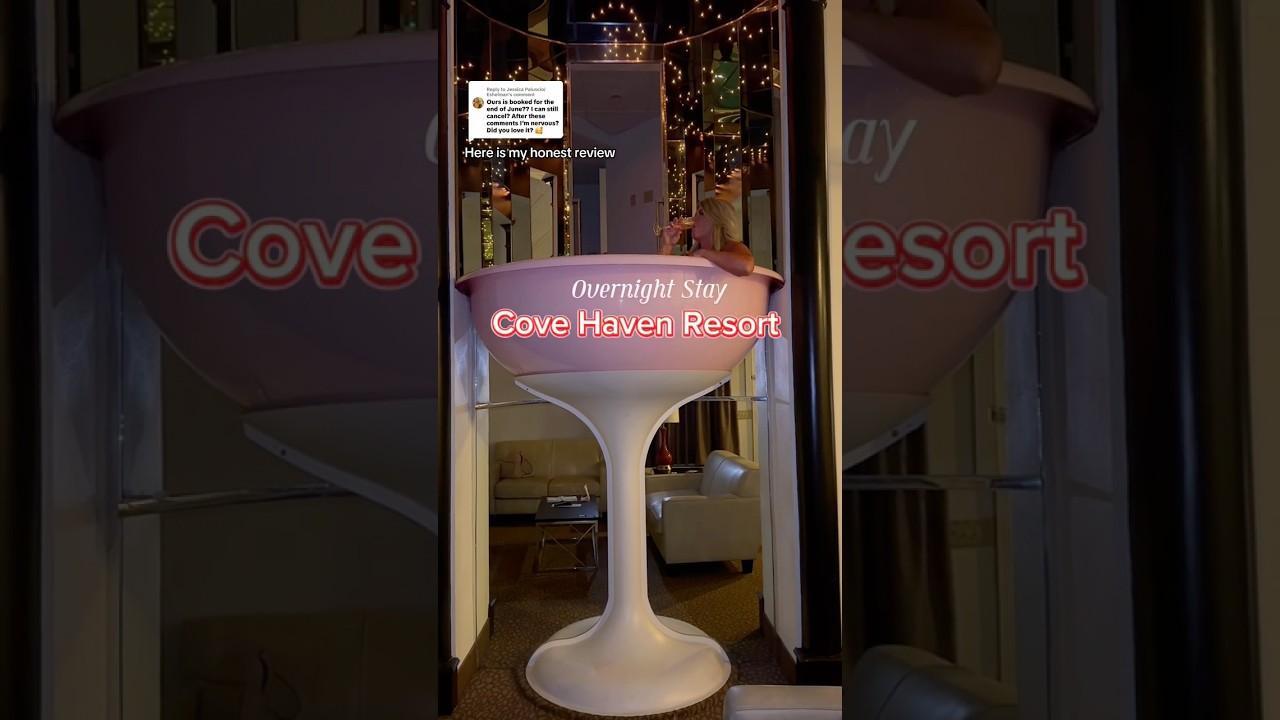 Honest Review is Cove Haven Resort #champagnetower #covehavenresort #rom #anniversary #honeymoon