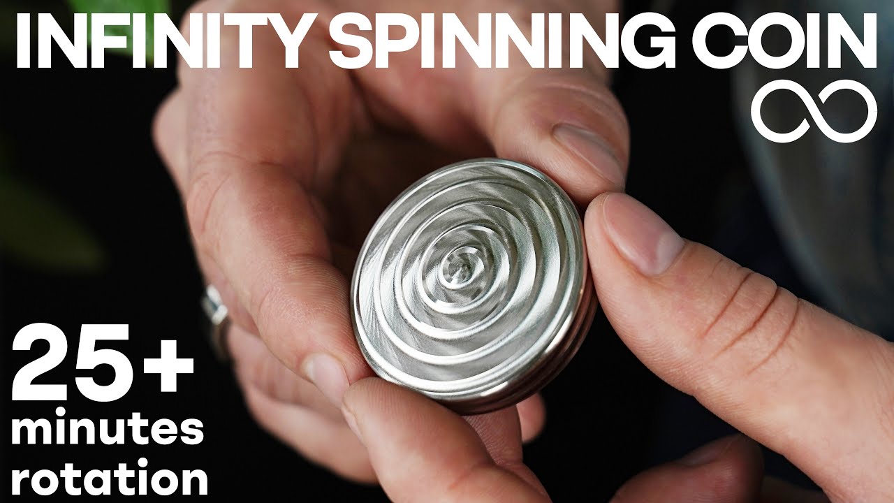 INFINITY Coin Rotates Over 25 Minutes on Glass Surface
