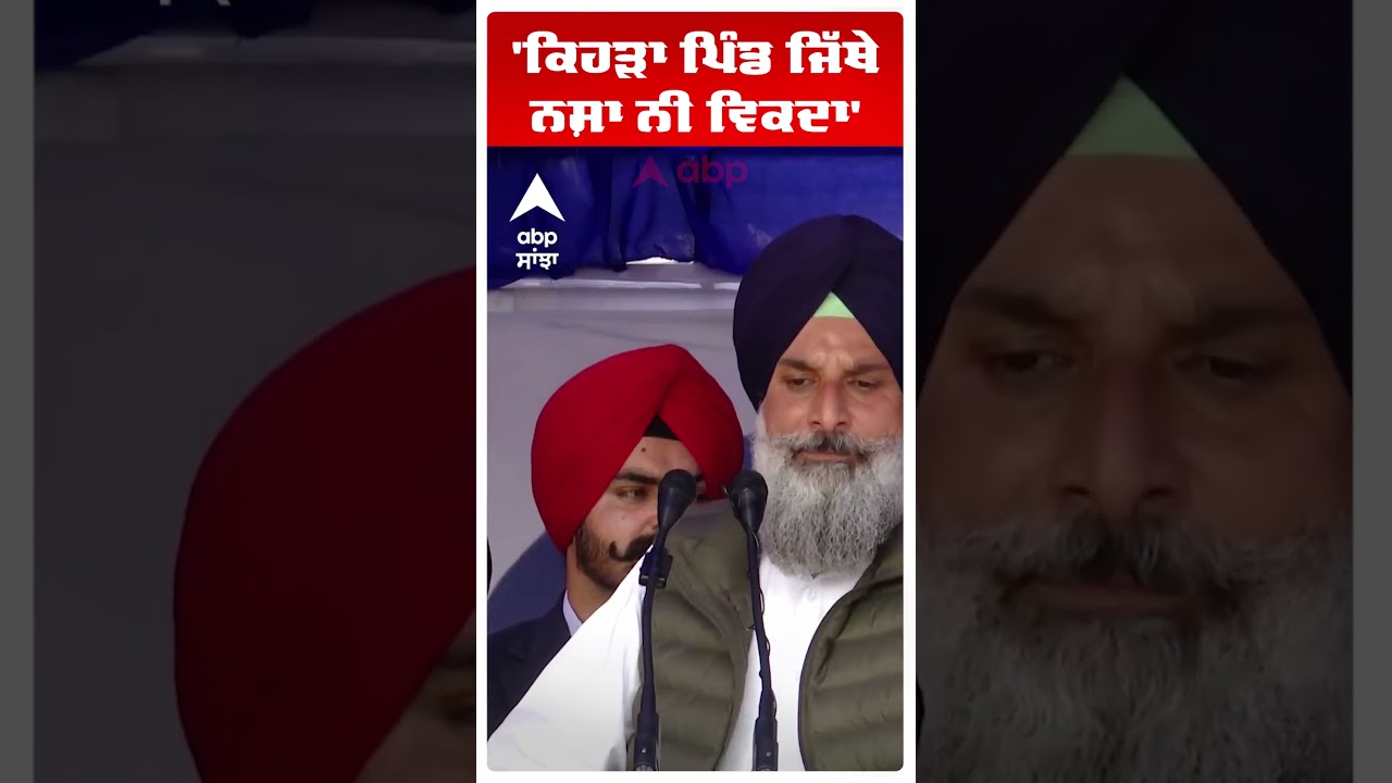 Bikram Majithia |'ਕਿਹੜਾ ਪਿੰਡ ਜਿੱਥੇ ਨਸ਼ਾ ਨੀ ਵਿਕਦਾ' |Shiromani Akali Dal | Abp Sanjha | Shorts