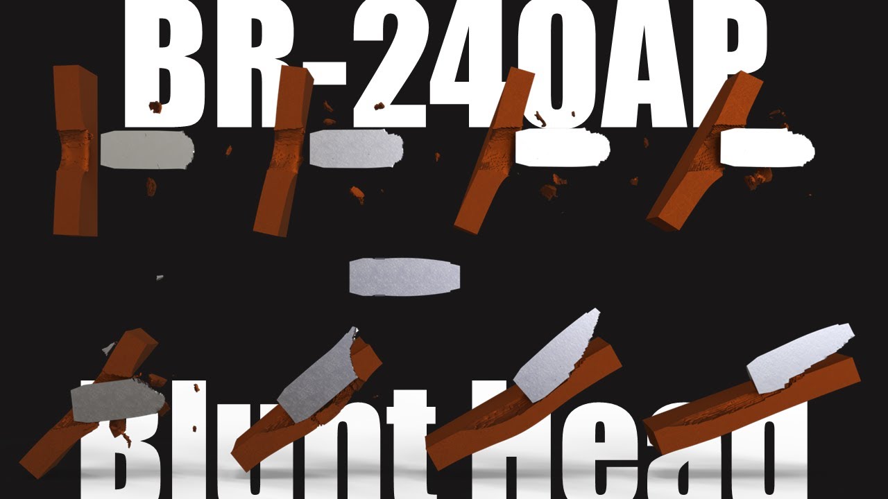 45mm BR-240AP Blunt Head VS 30mm @ 0-70&deg; Weldox 460E - Ballistic Penetration Simulation