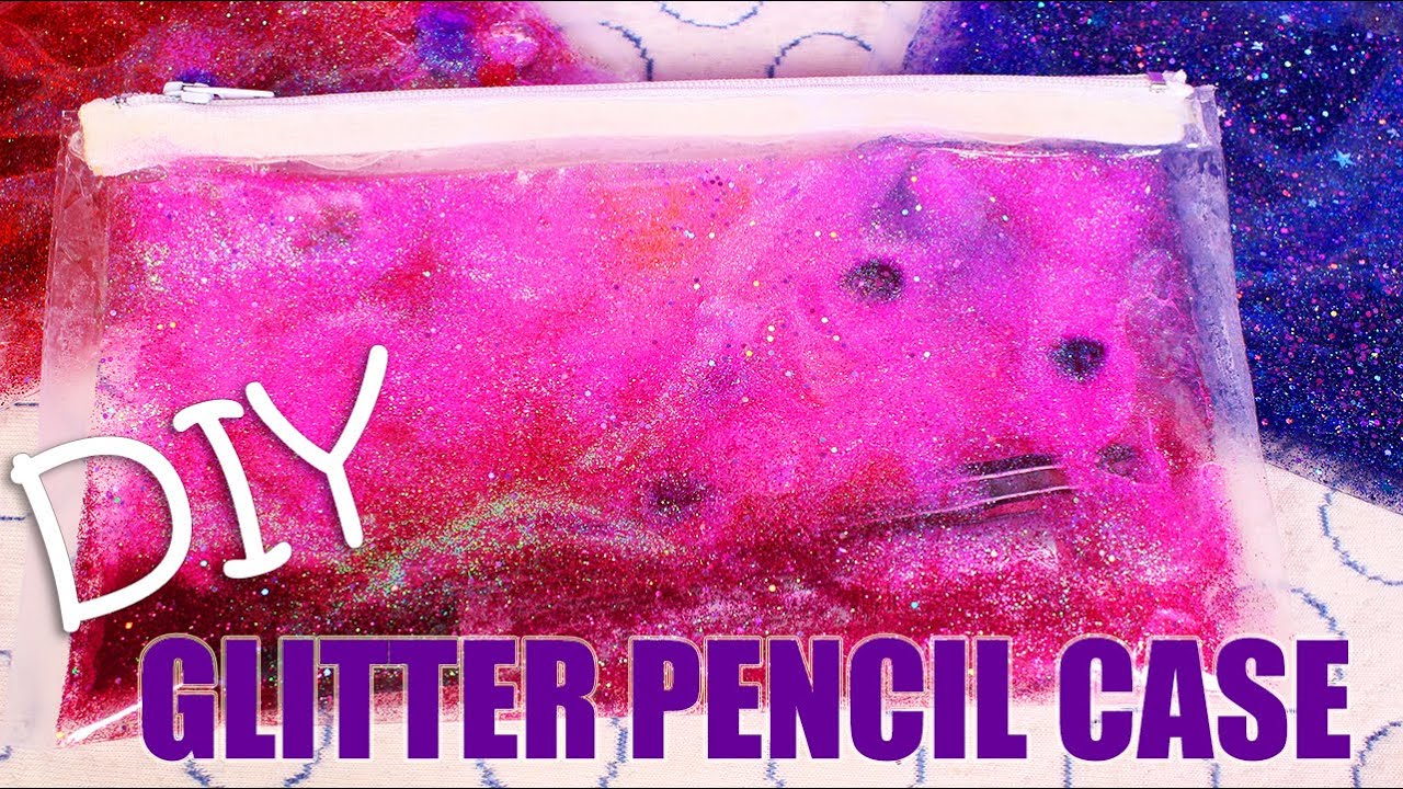 DIY Liquid Glitter Pencil Case