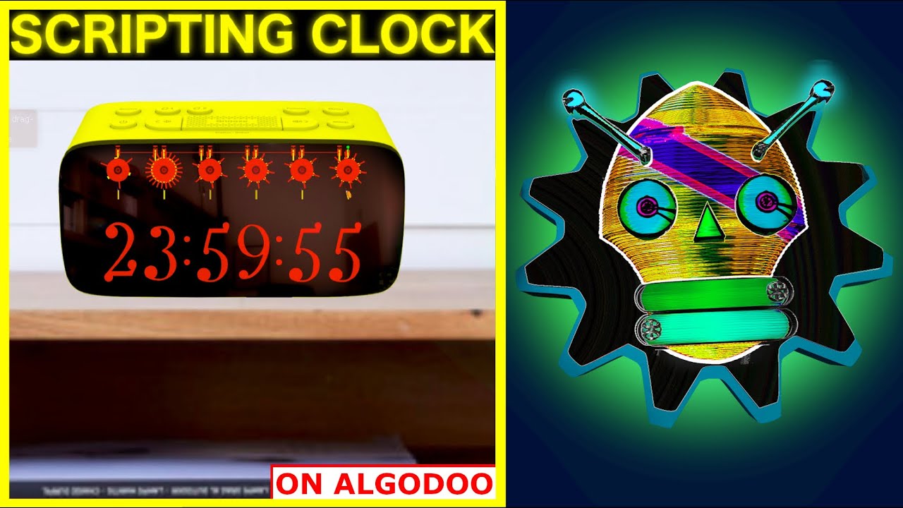 ALGODOO MECHANICAL CLOCK WITH SCRIPTED DISPLAY