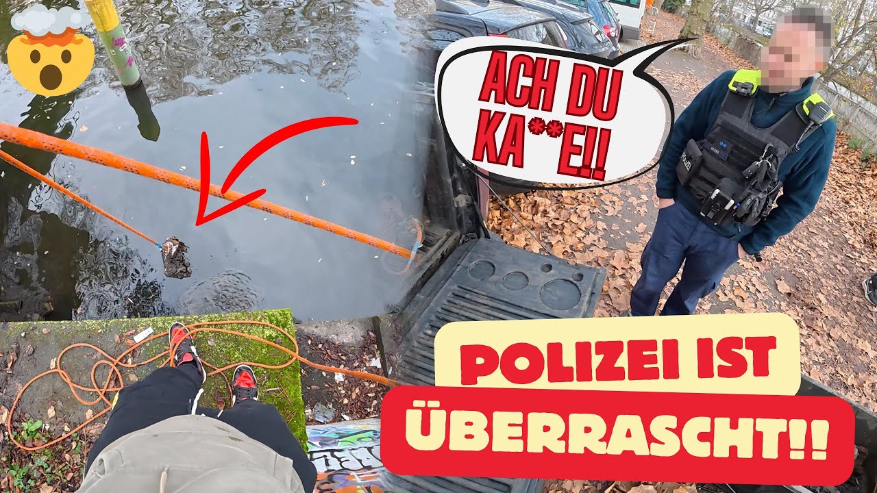 DIE POLIZEI BEOBACHTET mich ALS ich DAS FINDE beim MAGNETFISCHEN!!🤯😨 /Gebrüder Lange