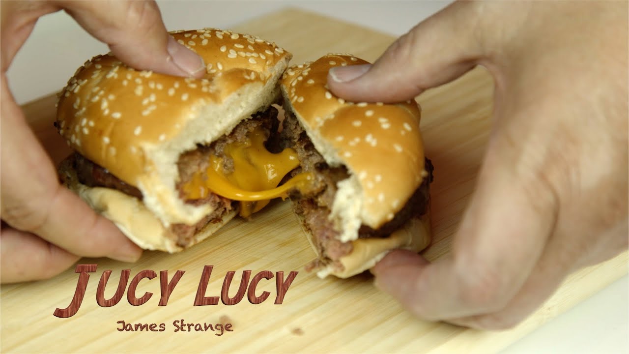 Jucy Lucy / Stuffed Burger Recipe   English Subtitles