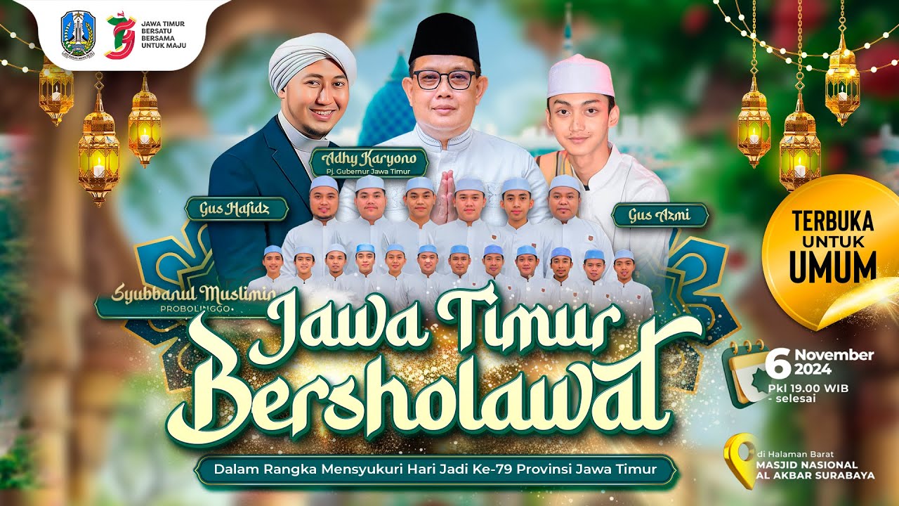 🔴 LIVE Jawa Timur Bersholawat | Masjid Nasional Al Akbar Surabaya