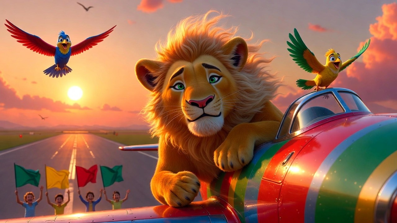 Leo el León 🦁✈️ | Volando un Pequeño Avión | Canciones Infantiles y Rimas para Niños
