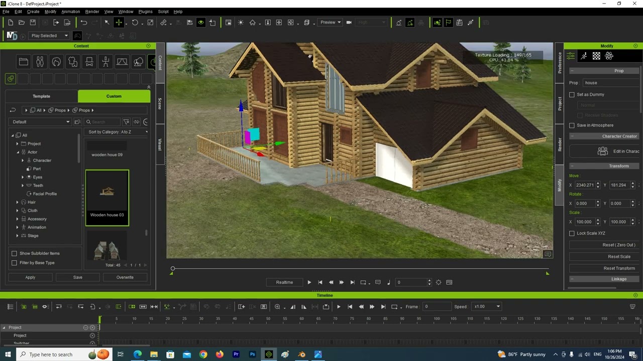 ເຮືອນ 3D ໃຊ້ກັບ Iclone8 and CC4 ສົນໃຈສາມາດຕິດຕໍ່ໄດ້  wooden hot for Iclone8