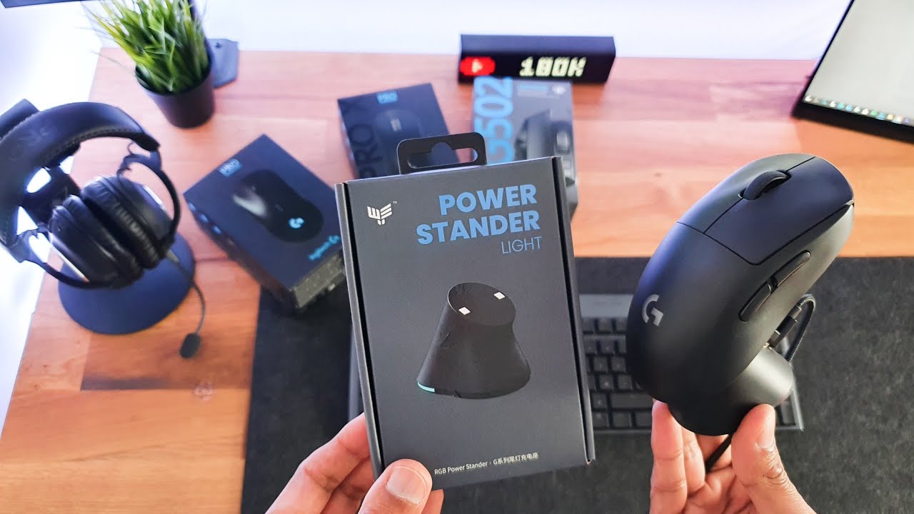 BEST Wireless Charging Stand for Logitech G502 / PRO / PRO X | EZY Power Stander Light