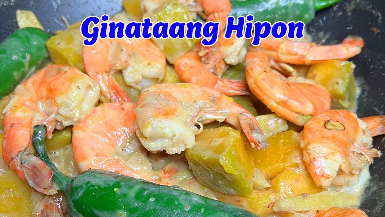 Ginataang Hipon Kalabasa Sili (Shrimp/Prawn Squash Jalapeño Pepper in Coconut Milk Recipe)