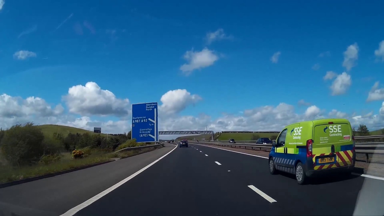 Drive From M90 Halbeath Junction North To Perth Perthshire Scotland