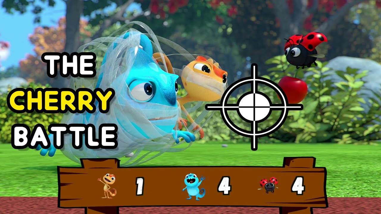 Cam & Leon | CHERRY BATTLE COMPILATION | GAME | Funny Cartoon | Cartoon for kids