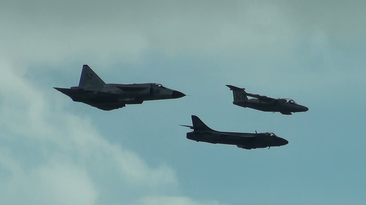 Royal Swedish Air Force Historic Flight at Jersey 12th September 2013
