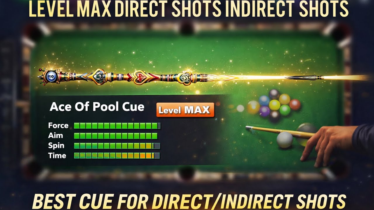 Level MAXED finally Ace Of pool Cue direct Shots indirect Shots 