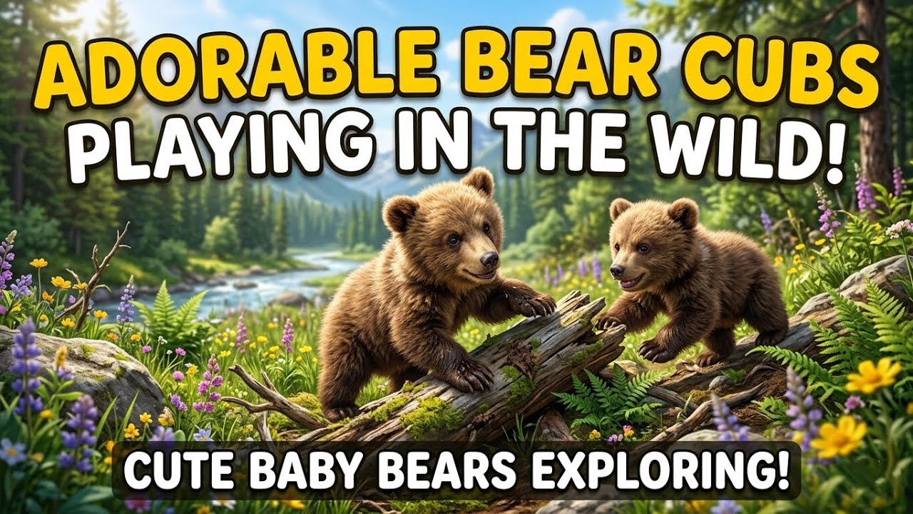 Adorable Bear Cubs Playing in the Wild | Cute Baby Bears Exploring Nature