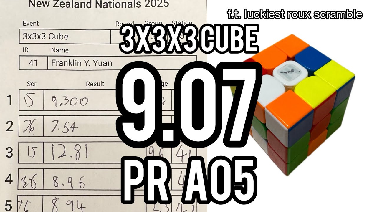 9.07 3x3 PR Ao5 | f.t. luckiest roux scramble