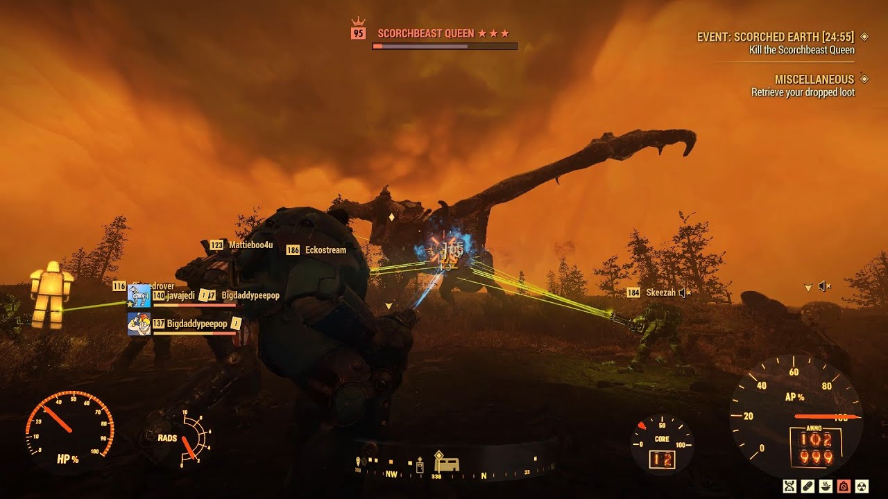 Fallout 76: Scorchbeast Queen fight