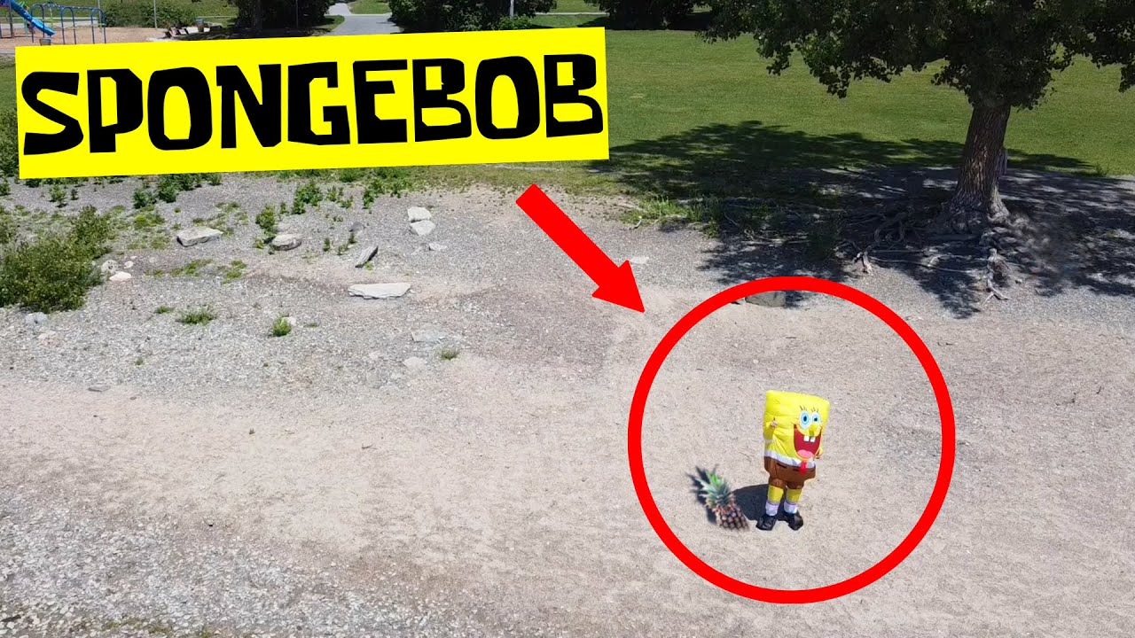 DRONE CAUGHT SPONGEBOB SQUAREPANTS AT THE BEACH IN REAL LIFE!! (HE LOST HIS HOUSE) *HOMELESS*
