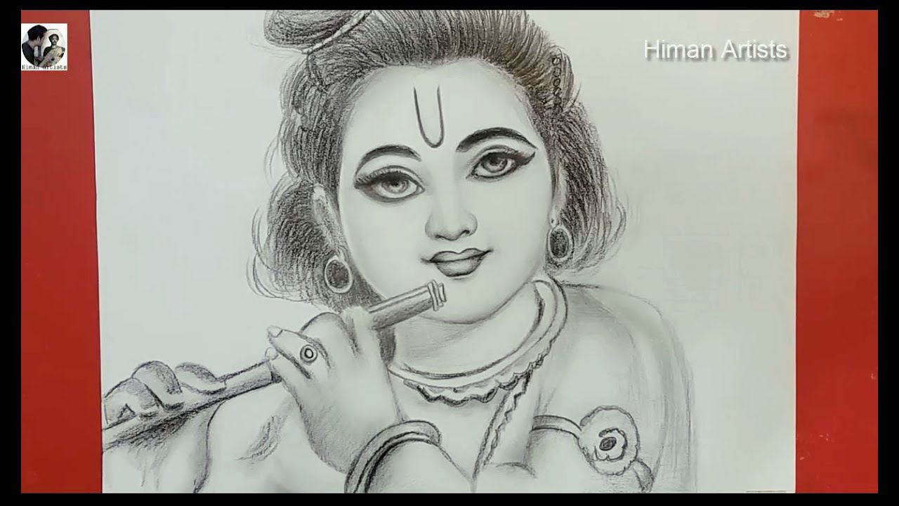 Draw and painting Lord Sree Krishna || Lord Sree Krishna Drawing