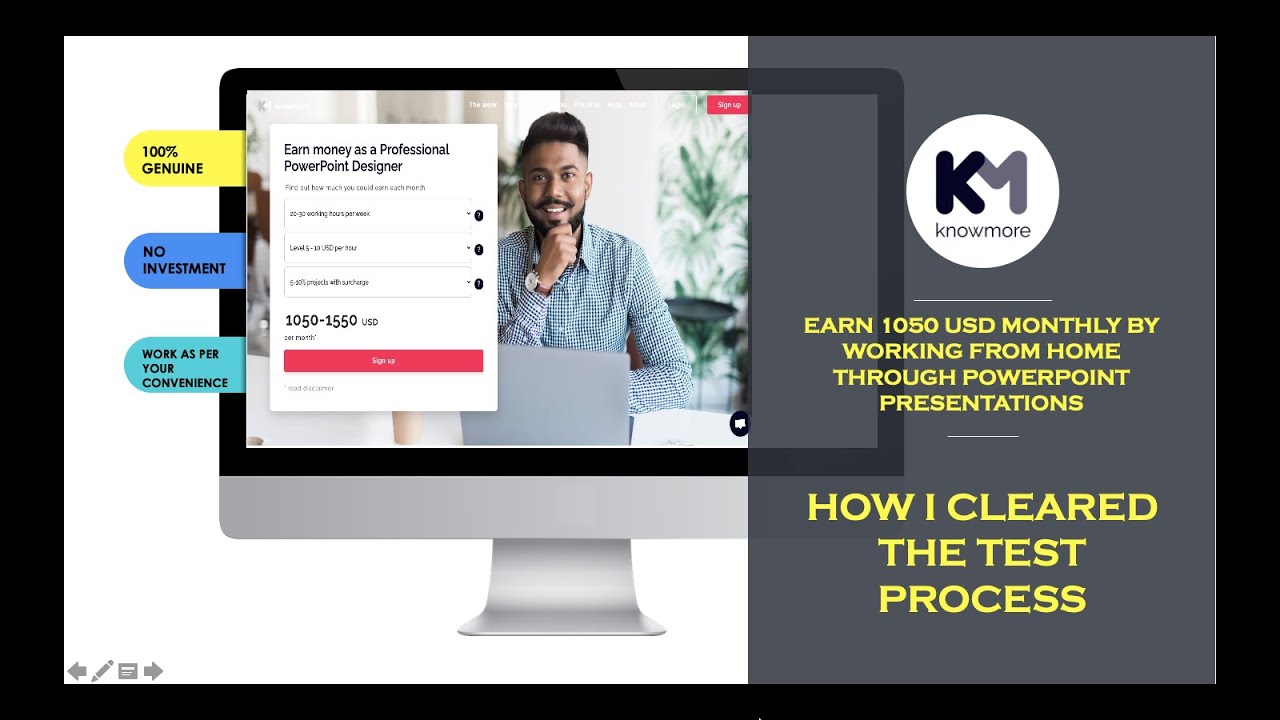 Как я сдал экзамен в KNOWMORE. Я РАБОТАЮ ДОМА и зарабатываю 1050 долларов США, создавая ПРЕЗЕНТАЦ...