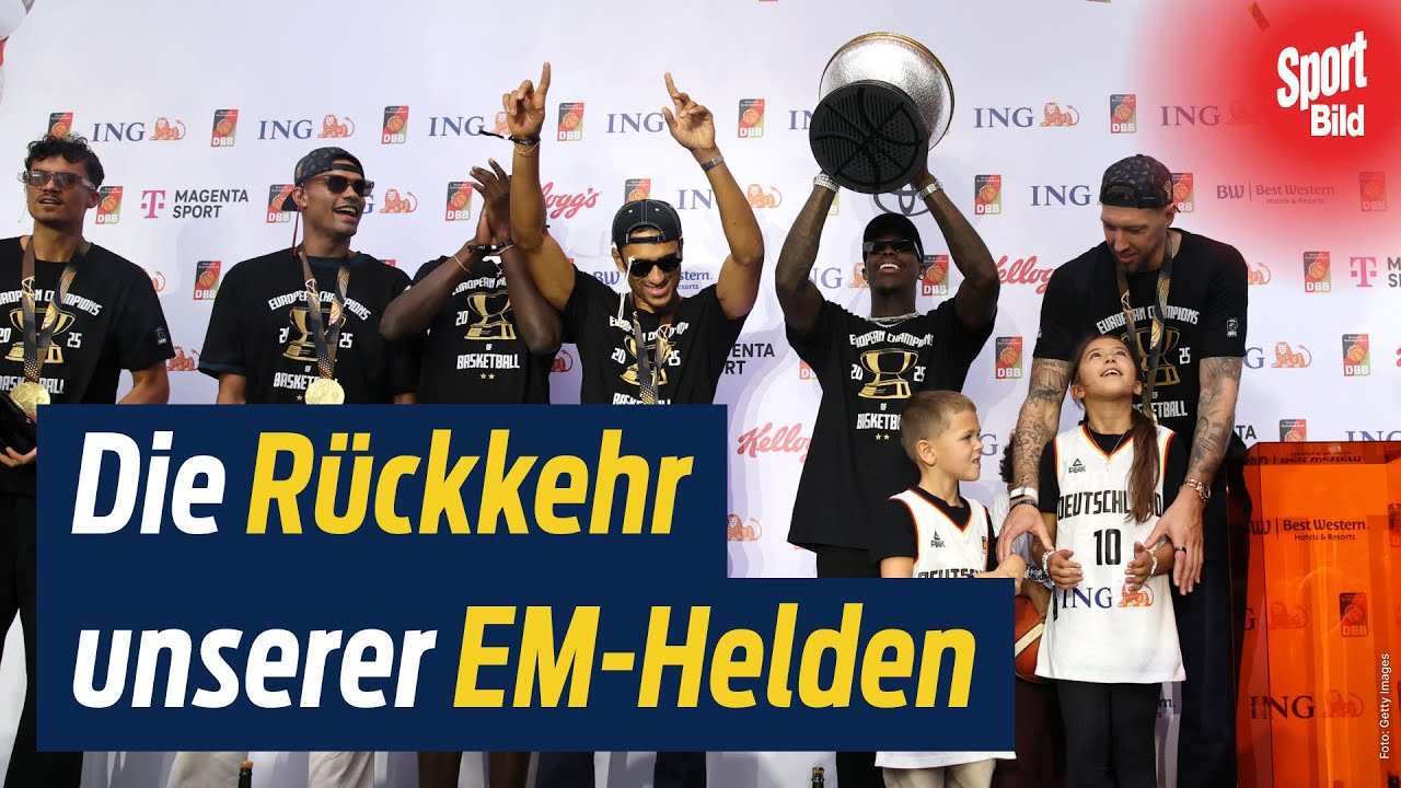 EM-Helden sind zur&uuml;ck: Der Empfang unserer Basketball-Europameister