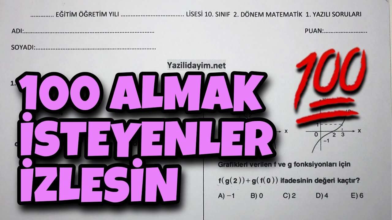 10.Sınıf Matematik 2.Dönem 1.Yazılı