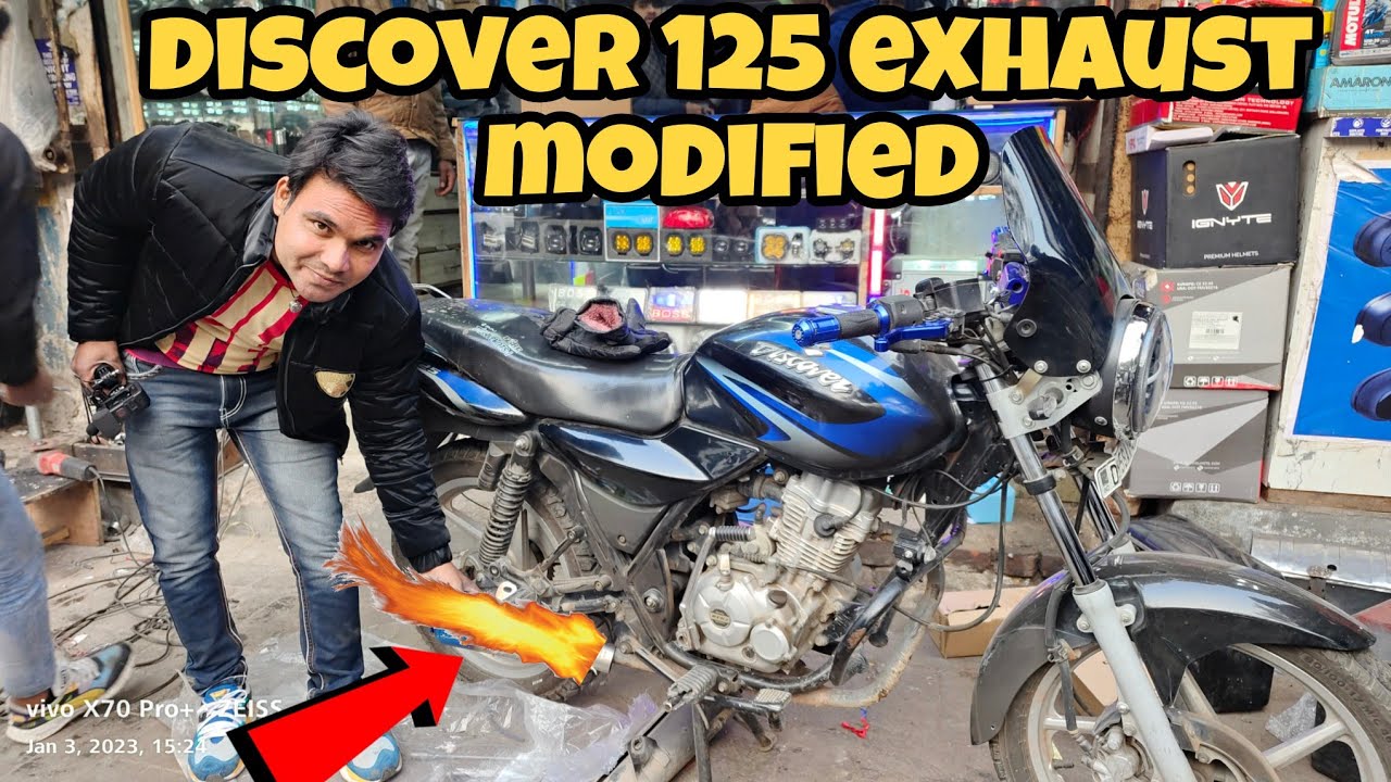 पुरानी बजाज discover 125 पर लगा दिया exhaust 🔥🔥 discover modification