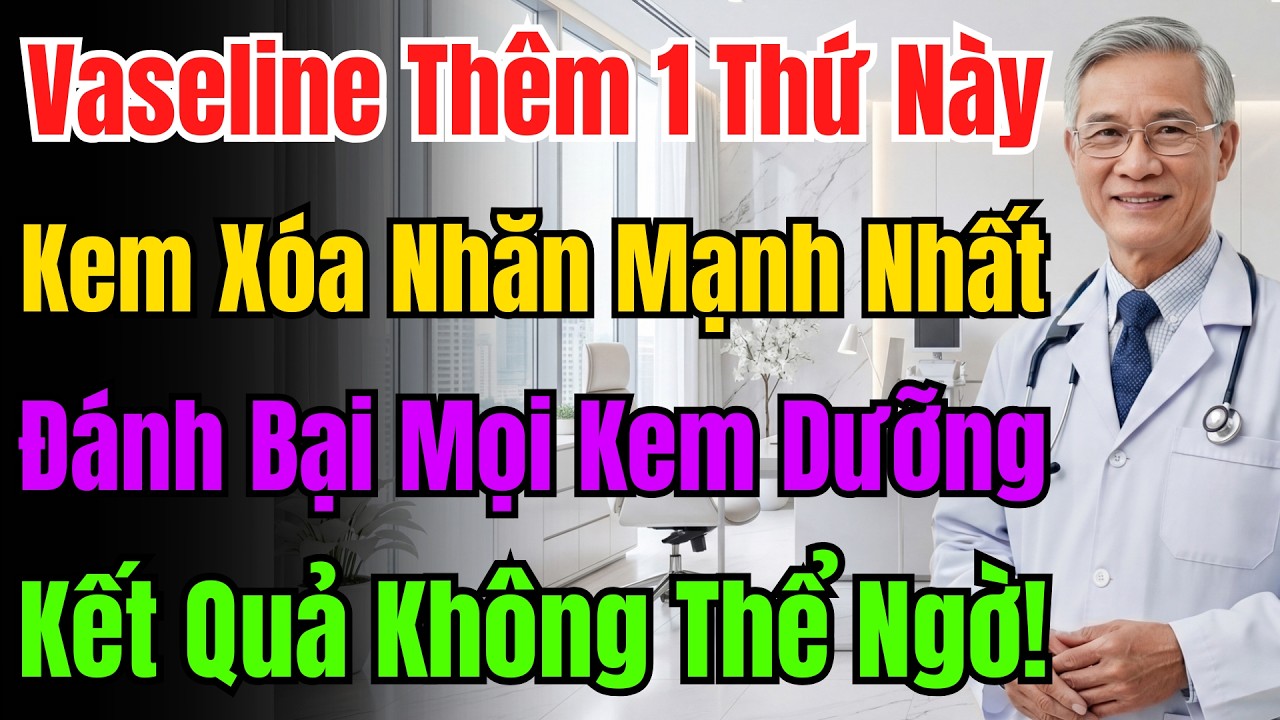 Vứt Hết Kem Tiền Triệu Đi! Vaseline Và 1 Thứ Này Giúp Xóa Sạch Nếp Nhăn, Da Căng Mịn.