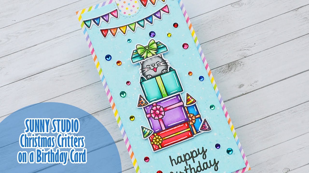 🎁 SUNNY STUDIO || Birthday Pull Tab Card