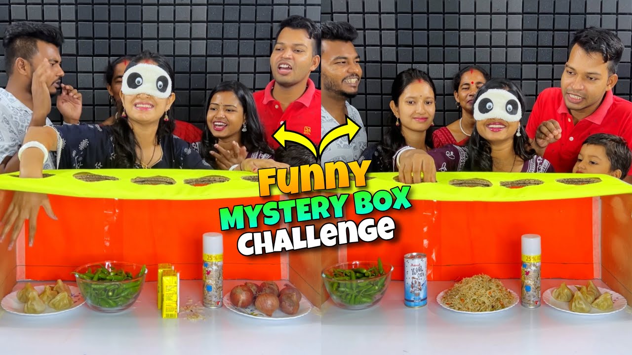 Mystery Box Blind Fold Funny Challenge With Family