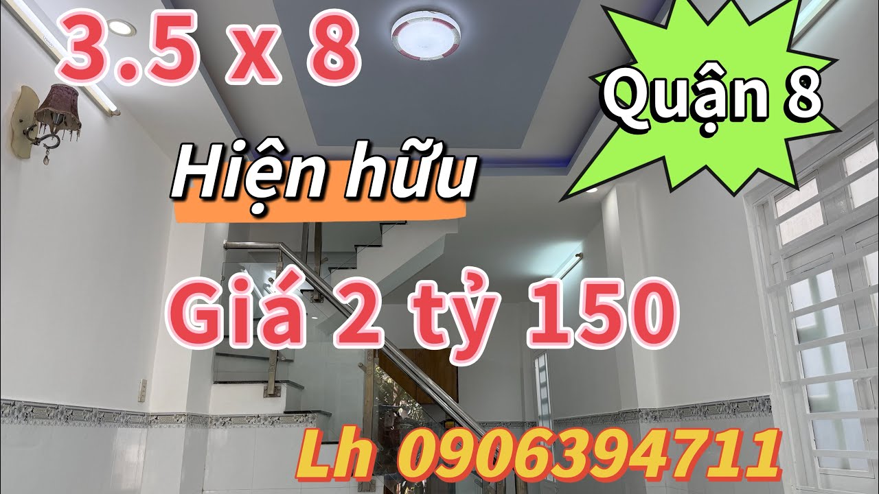 Quận 8) 👉giá 2 tỷ 150 TL 💥DT 3.5 x 8 một lầu 2p2wc hẽm thông 3.5 nhà mới vô ở liền 🌺0906394711