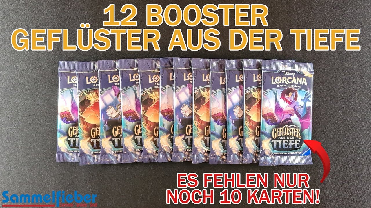 12 Geflüster aus der Tiefe Booster Pack Opening | 10 Karten zum Komplettset Disney Lorcana [Deutsch]