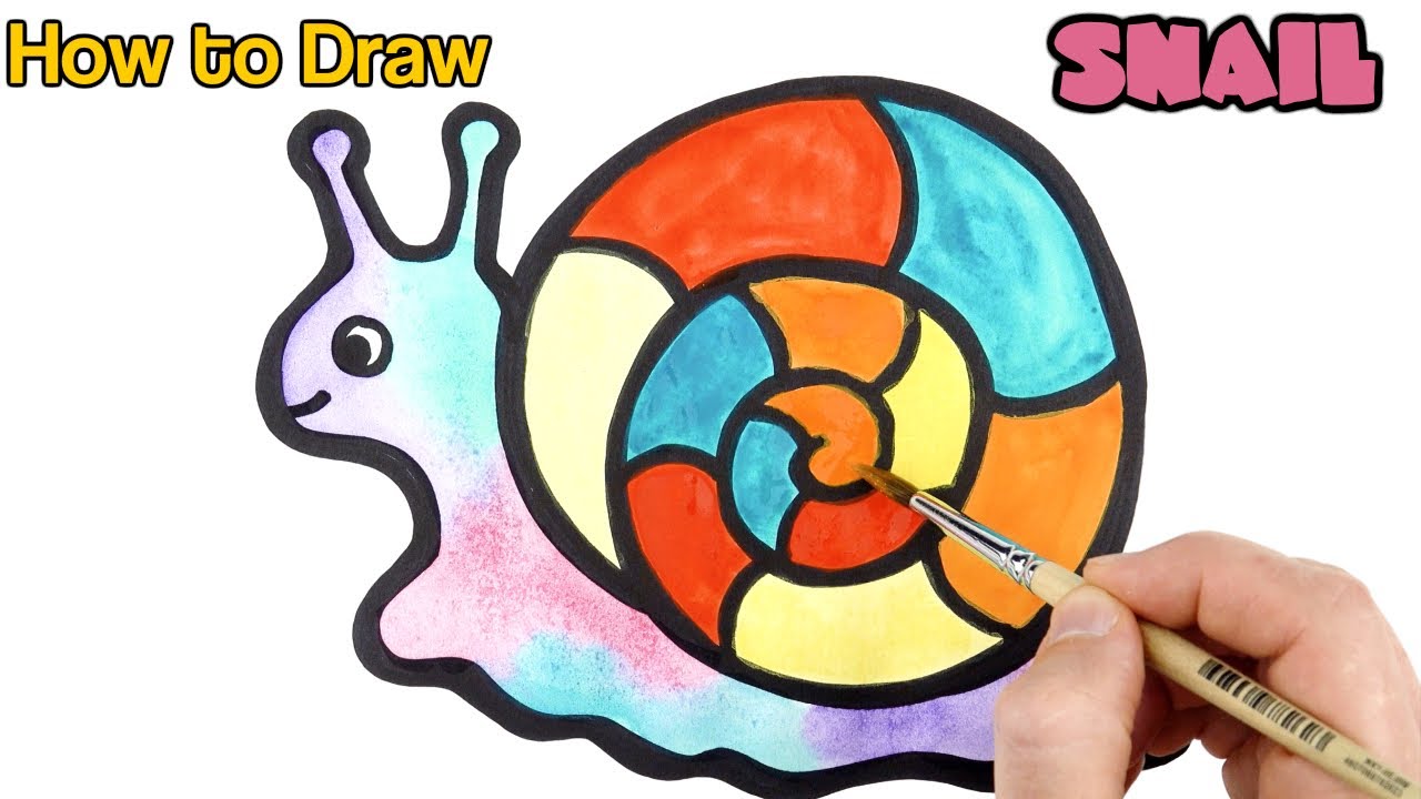 How to Draw a Snail Easy | Animals drawing and painting for beginners | Satisfying Art