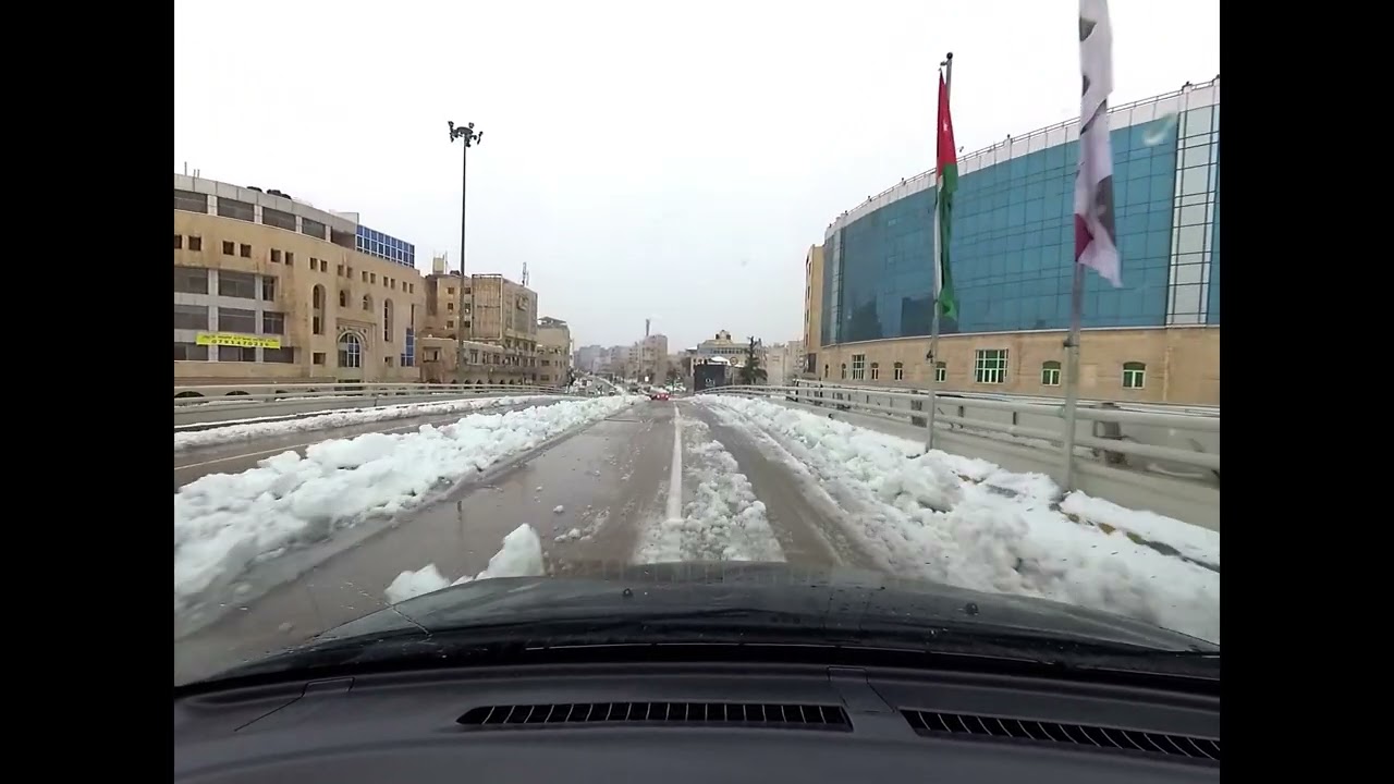 Severe winter weather in Amman - Jordan.