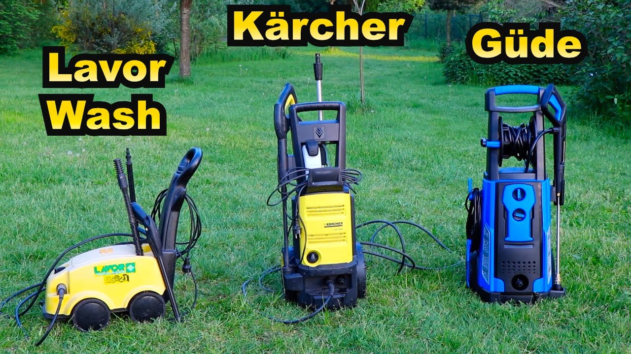 Comparison Pressure Washers Kärcher, Lavorwash and Güde