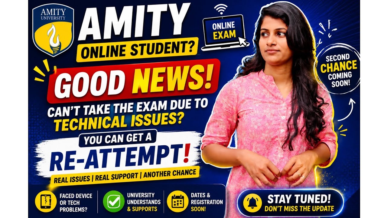 Amity University online student big update 😱 everyone can give re-attempt, watch for more details